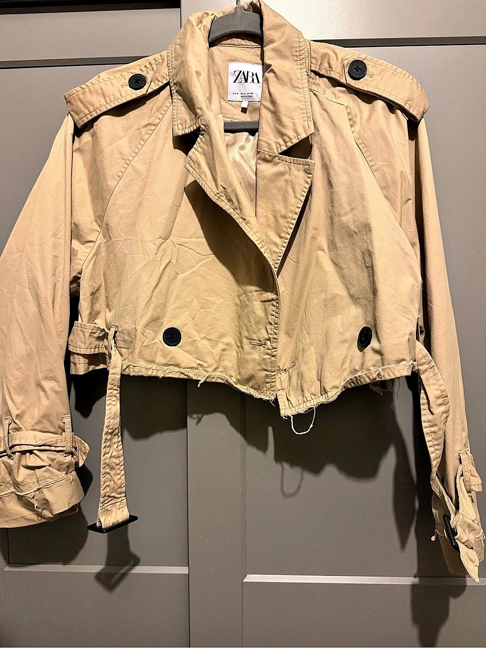 Zara ZW Collection Short Trench Coat Brown Medium